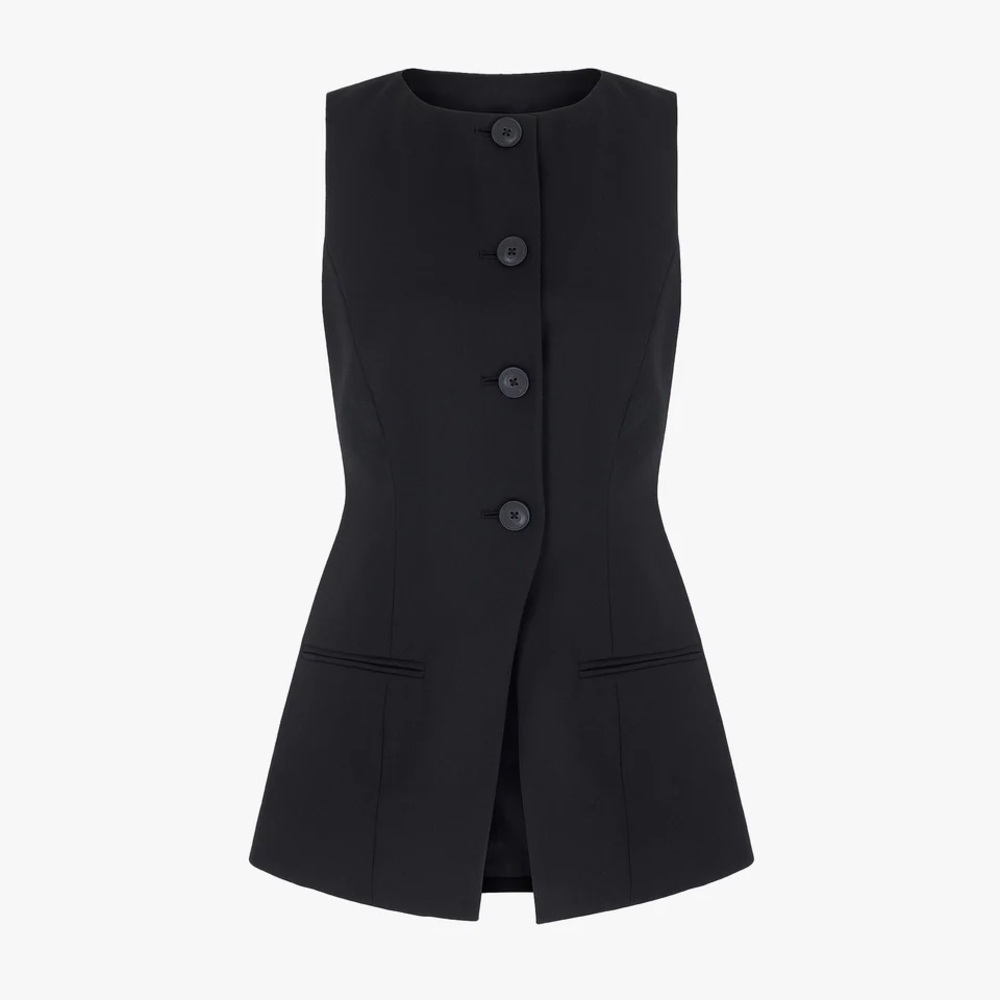 Elegant Black Sleeveless Jacket